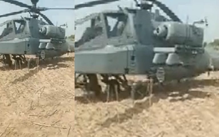 मध्य प्रदेश में वायुसेना का अपाचे AH-64 हेलीकॉप्टर दुर्घटनाग्रस्त, खेत में इमरजेंसी लैंडिंग के दौरान हादसा