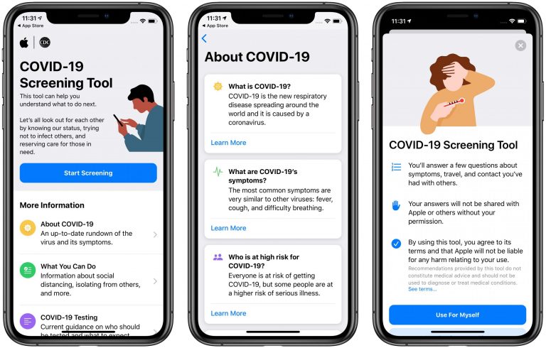 Apple ने लॉन्च की COVID-19 स्क्रीनिंग वेबसाइट और ऐप