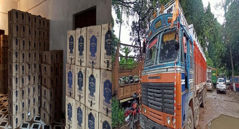 पटना के पत्रकार नगर से पकड़ी गयी शराब की अवैध खेप, ट्रक जब्त, चालक से हो रही पूछताछ