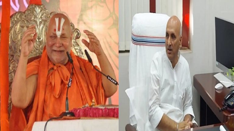 रामचरितमानस विवाद: बिहार पहुंचे धर्म गुरु रामभद्राचार्य का शिक्षा मंत्री चंद्रशेखर को खुली चुनौती, बोले…