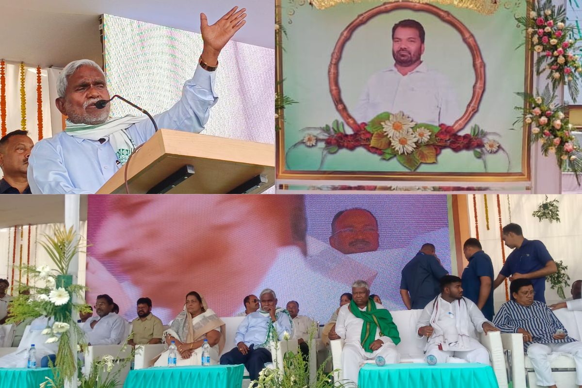 श्रद्धांजलि सभा को संबोधित करते सीएम चंपाई सोरेन