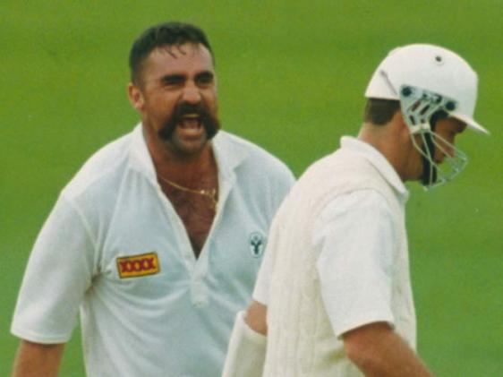 Merv Hughes only Test hat trick record