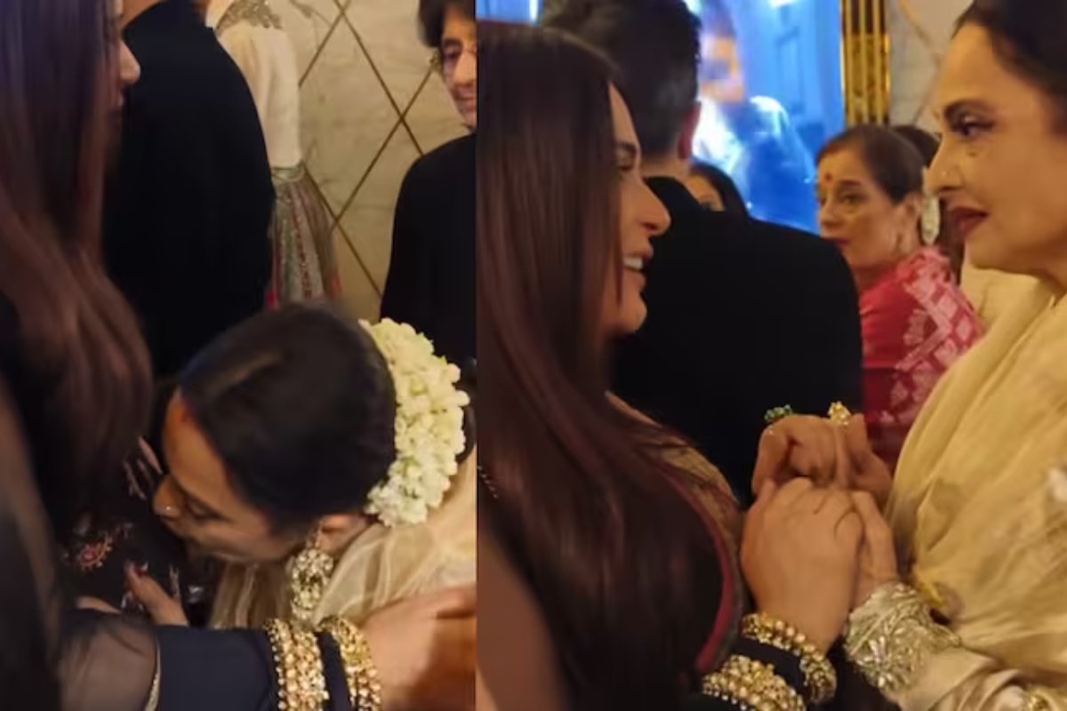 Rekha kisses Richa Chadha baby bump