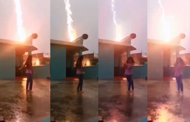 Viral Video: बारिश में रील बना रही थी लड़की, तभी आसमान से गिरी बिजली, बाल-बाल बची जान