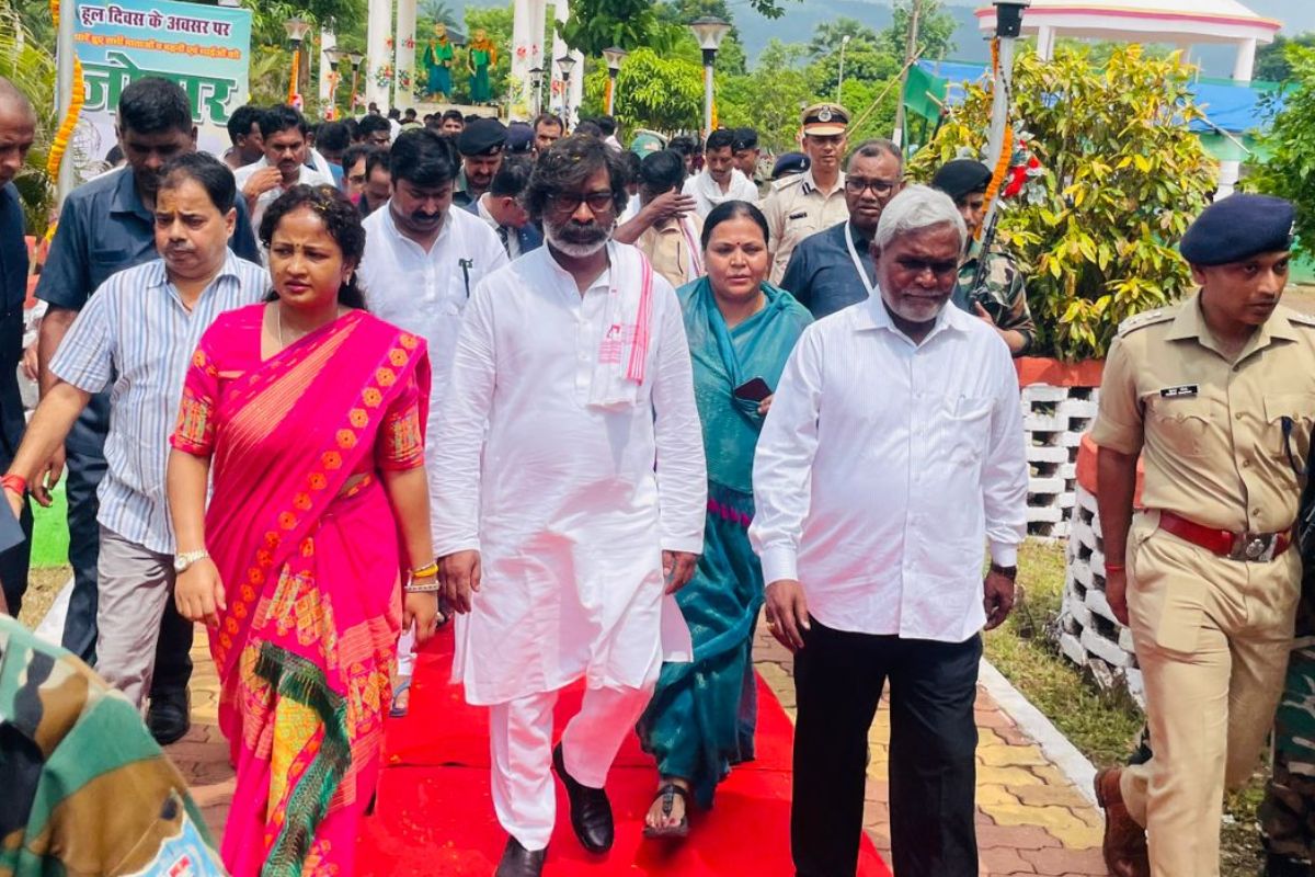 hemant soren kalpana soren champai soren at bhognadih hul diwas