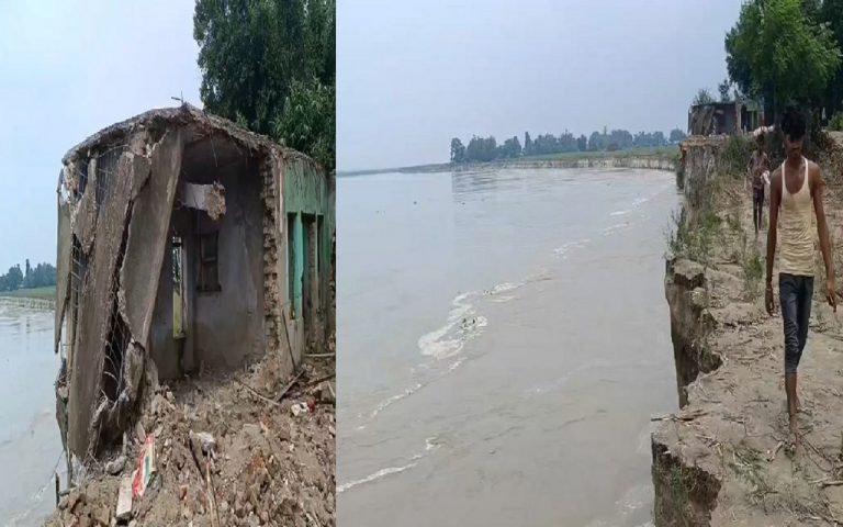 PHOTOS: बिहार में उग्र होकर पूरे गांव को निगल जाती है नदी, जमीन कटकर और घर-मकान ढहकर कोसी में समाने लगे