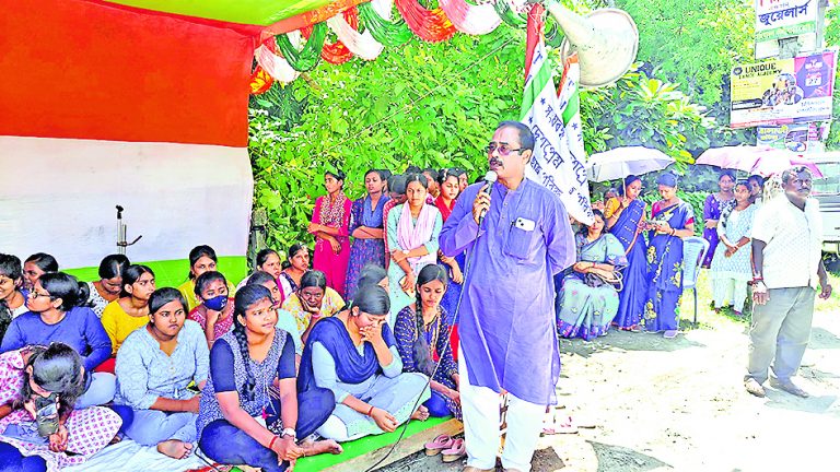 राज्यभर में तृणमूल छात्र परिषद का धरना-प्रदर्शन