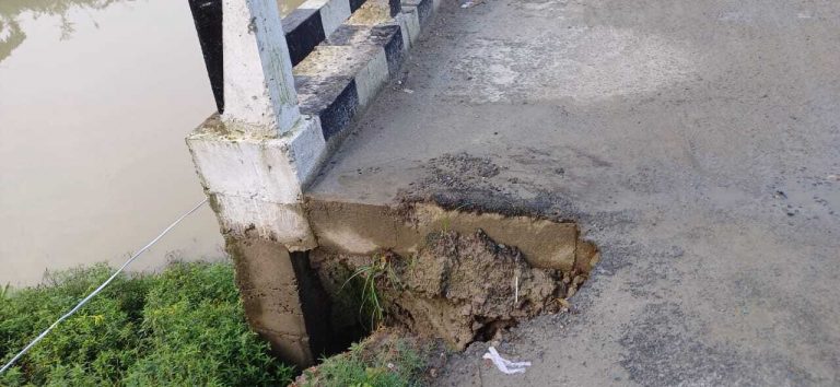 हाइ लेबल पुल का एप्रोच रेनकट से ध्वस्त होने की कगार पर