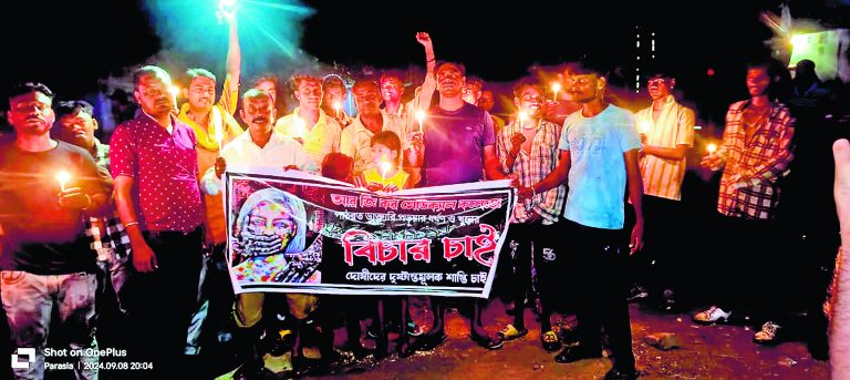 आरजी कर कांड पर भाजपा का मोमबत्ती जुलूस