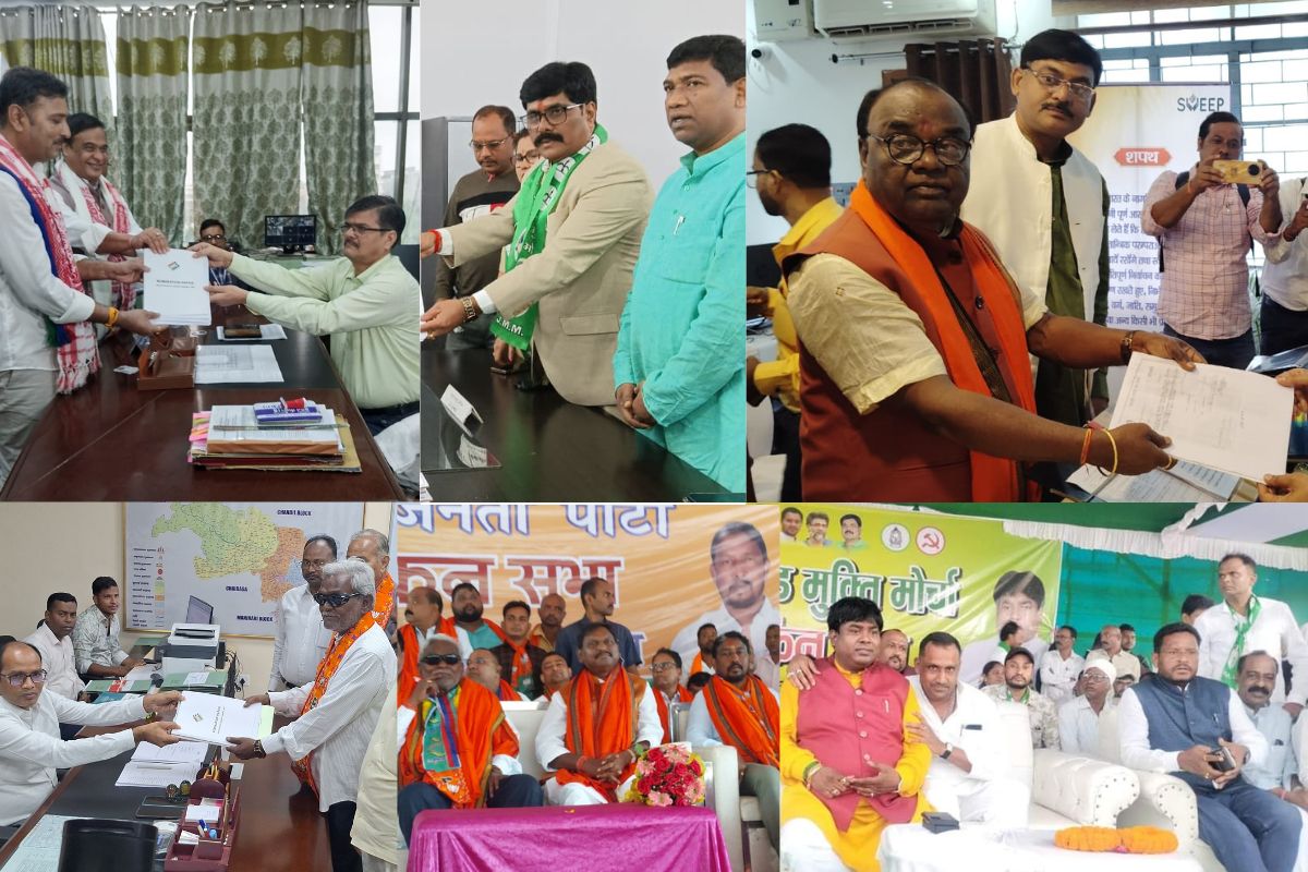 सुदेश महतो समेत अन्य नामांकन करते