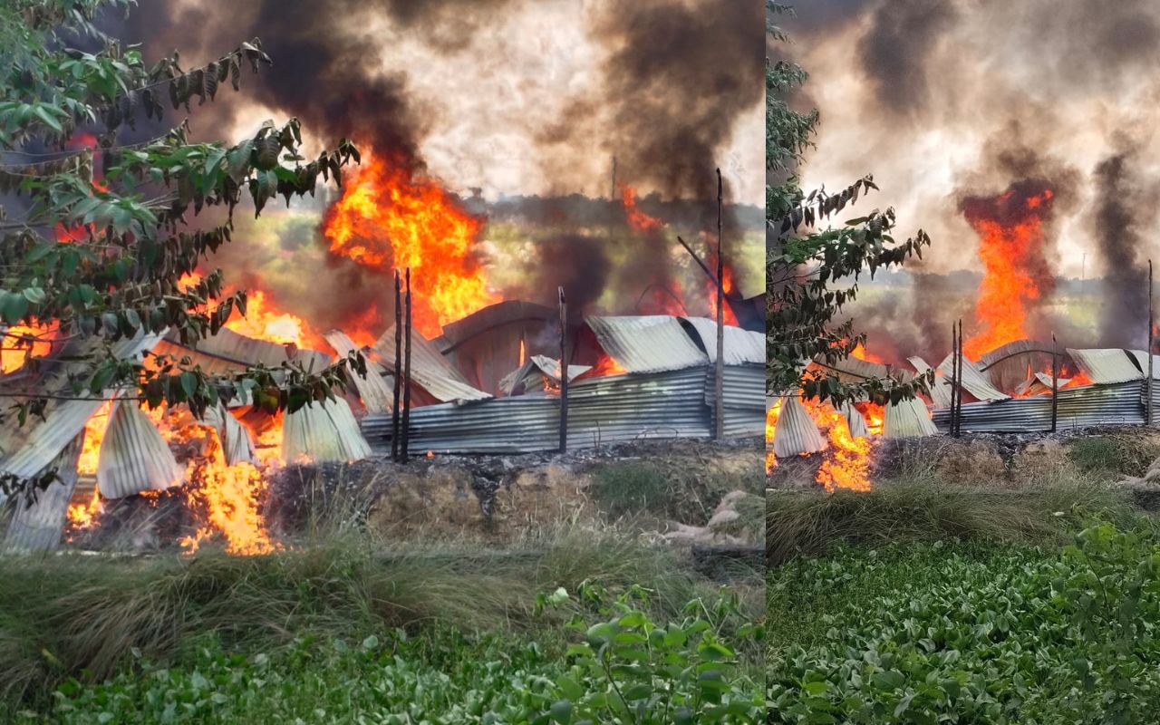 मधुबनी में लगी आग