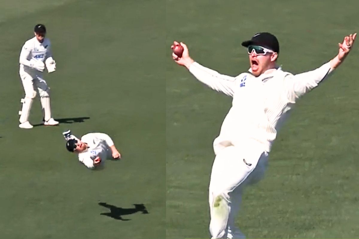 Glenn Philips Catch of Oli Pope in Christchurch.