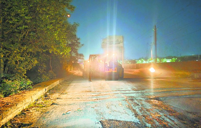 जेल-पइन रोड की करायी गयी मरम्मत