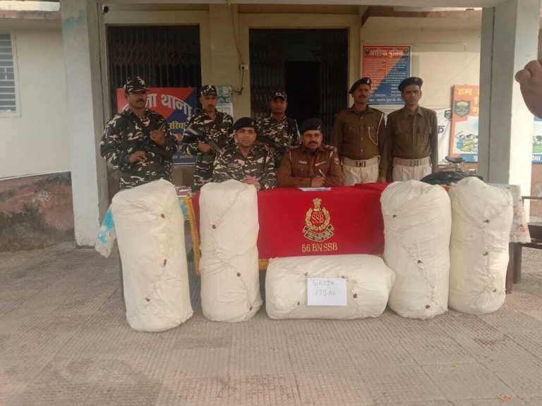 175 किलो गांजा जब्त, तस्कर फरार