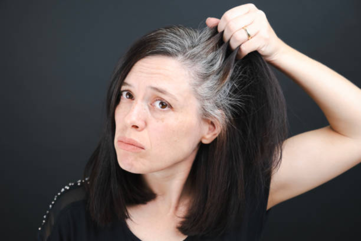 grey hair to black