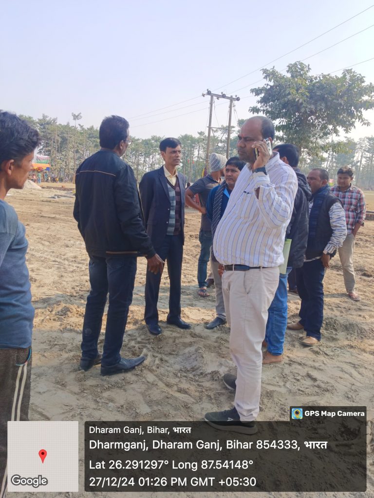 खेल मैदान का पीओ ने किया निरीक्षण