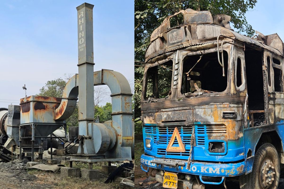 ओरमांझी का प्लांट और आग के हवाले किया गया टैंकर