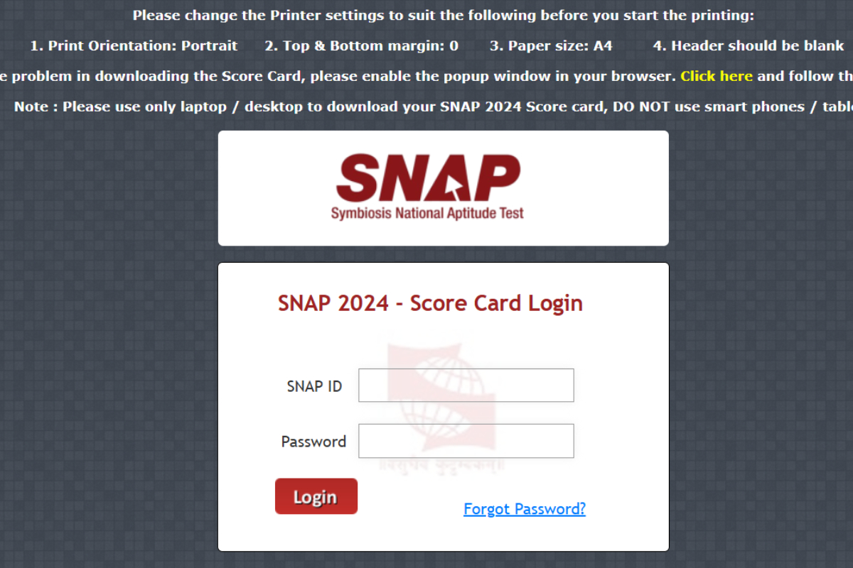 SNAP Result 2024 Declared