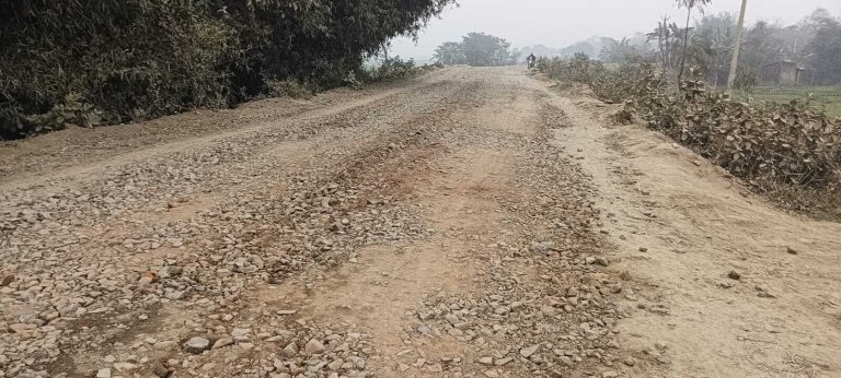 पथ के जीर्णोद्धार कार्य में बरती जा रही अनियमितता, पोषक क्षेत्र के लोगों में पनप रही नाराजगी