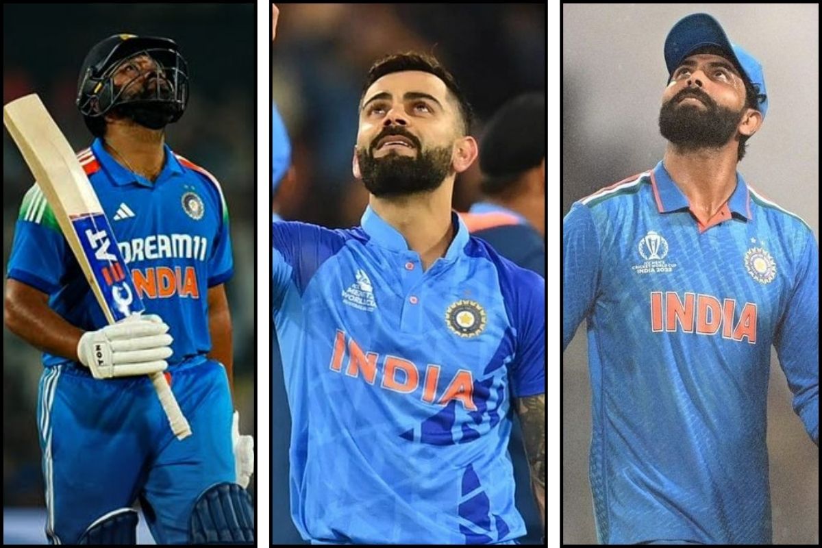 Rohit Sharma, Virat Kohli and Ravindra Jadeja