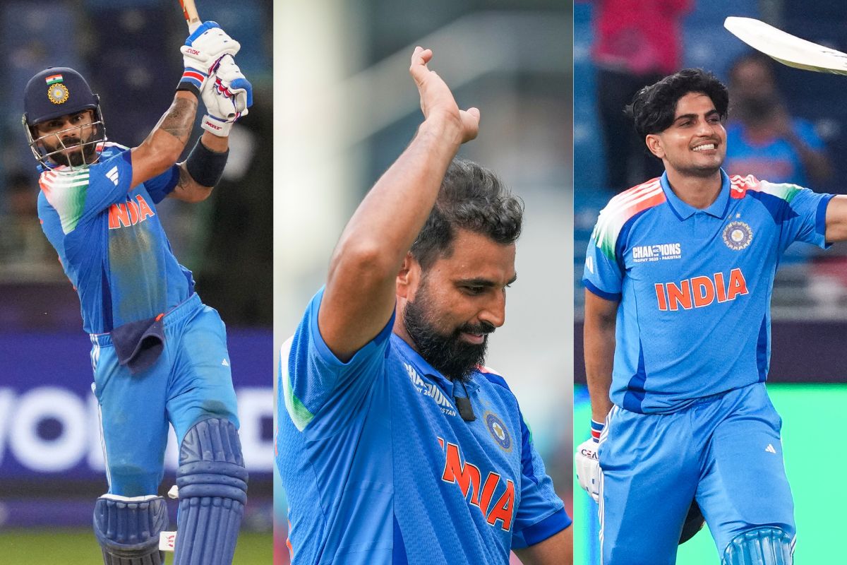 Virat Kohli, Mohammad Shami and Shubman Gill