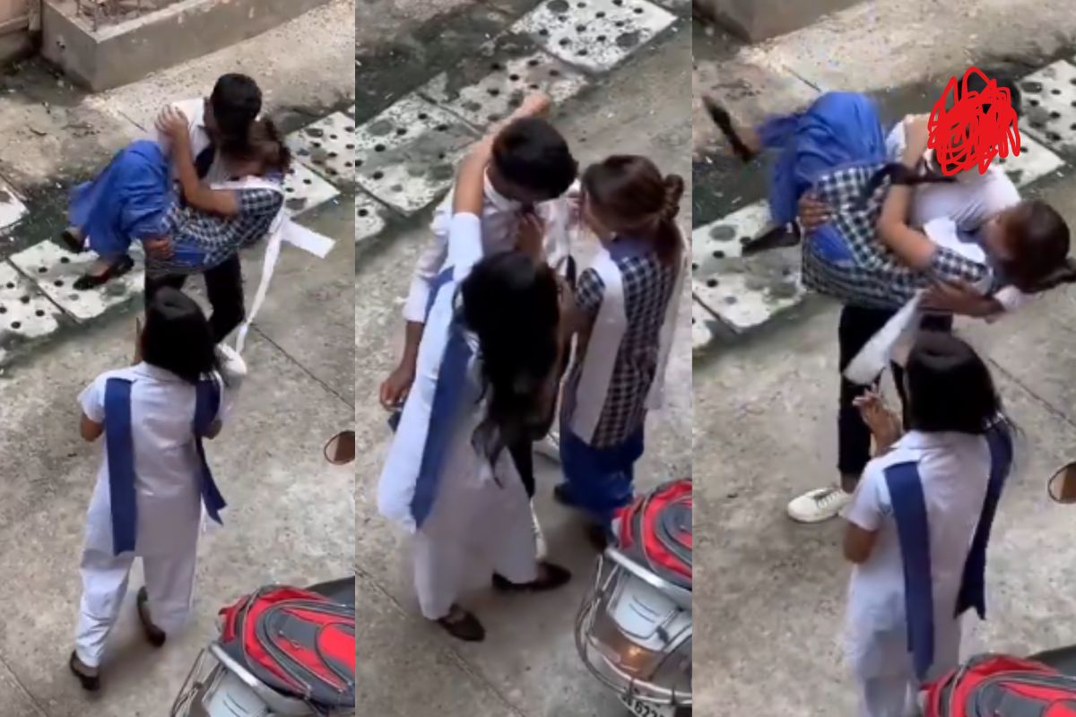 Video viral kiss and Romance of boy and two girls