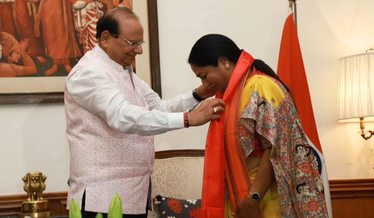 delhi cm rekha gupta| Delhi's new Chief Minister Rekha Gupta seen in Madhubani saree