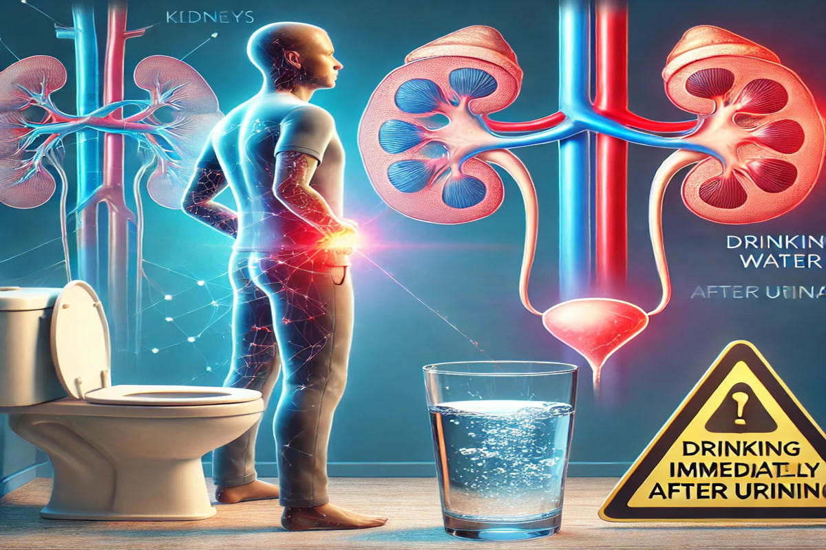 Drinking water immediately after urinating is dangerous for health