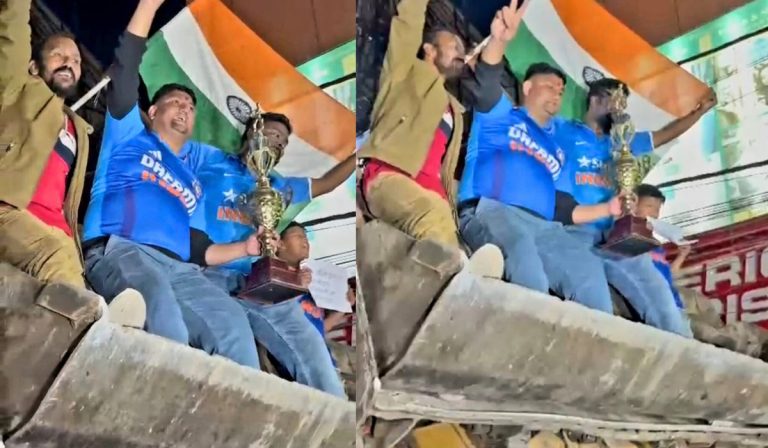 Viral Video: पटना में भारत की जीत का अनोखा जश्न, जेसीबी पर चढ़कर गूंजे ‘इंडिया-इंडिया’ के नारे