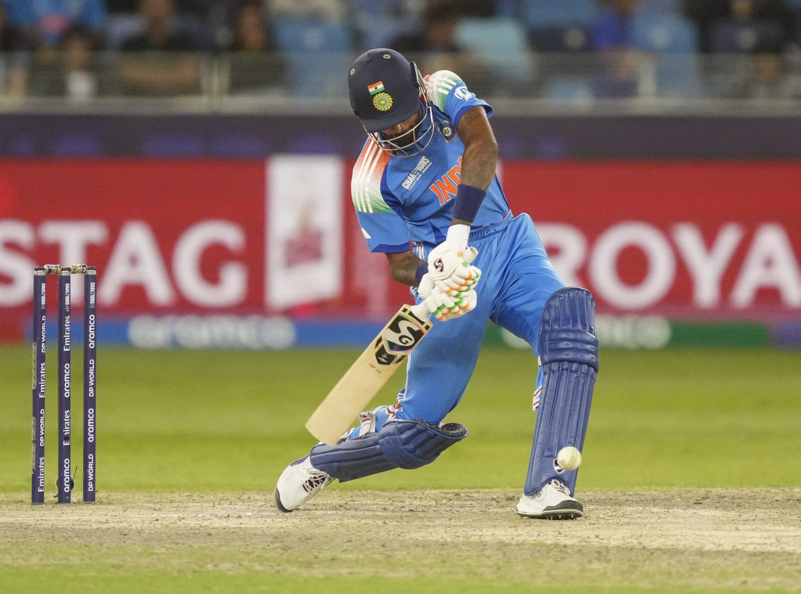 Champions Trophy: Hardik Pandya plays a shot