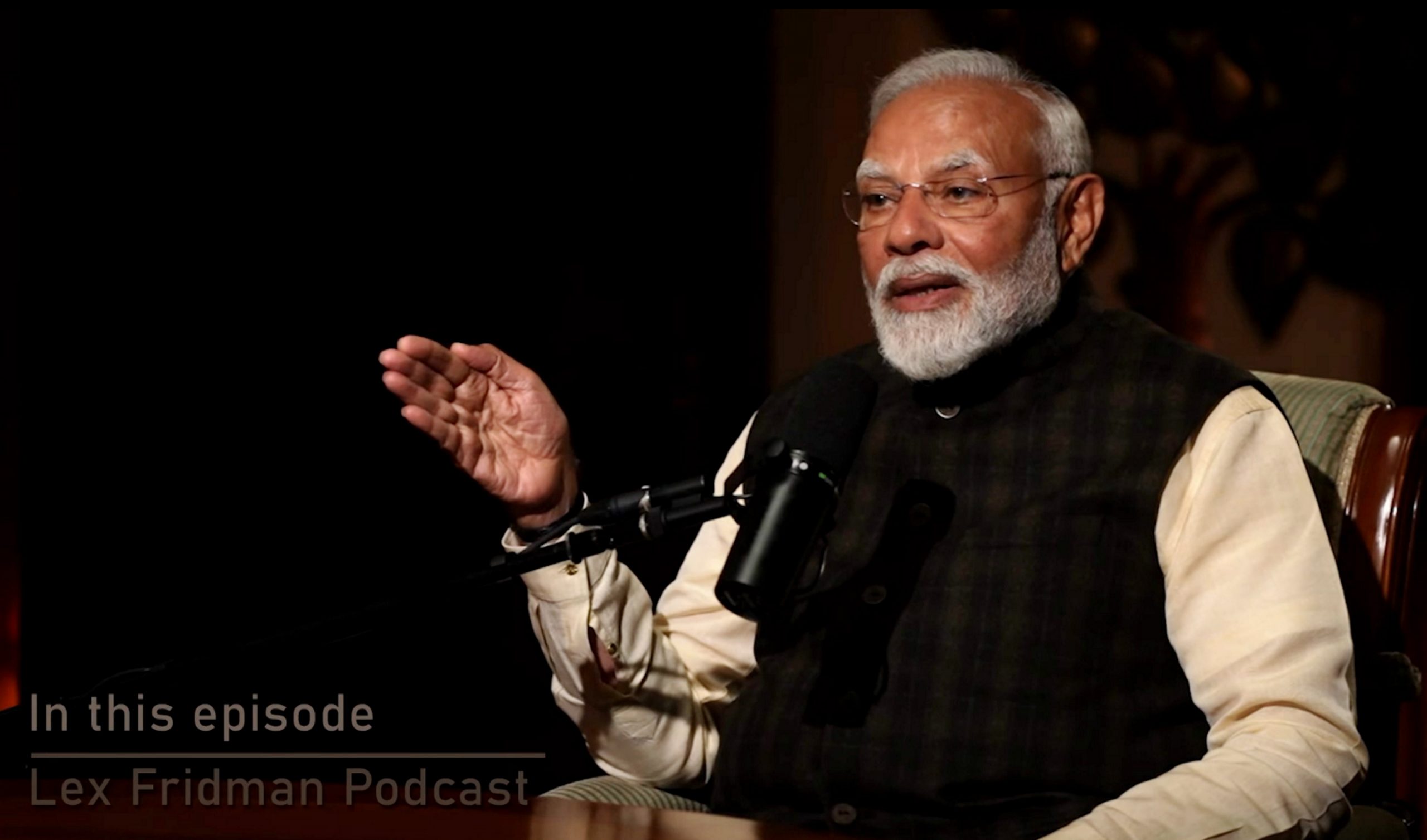 PM Narendra Modi during podcast with Lex Fridman