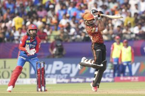 IPL 2025 SRH vs DC: Sunrisers Hyderabad Aniket Verma plays a shot