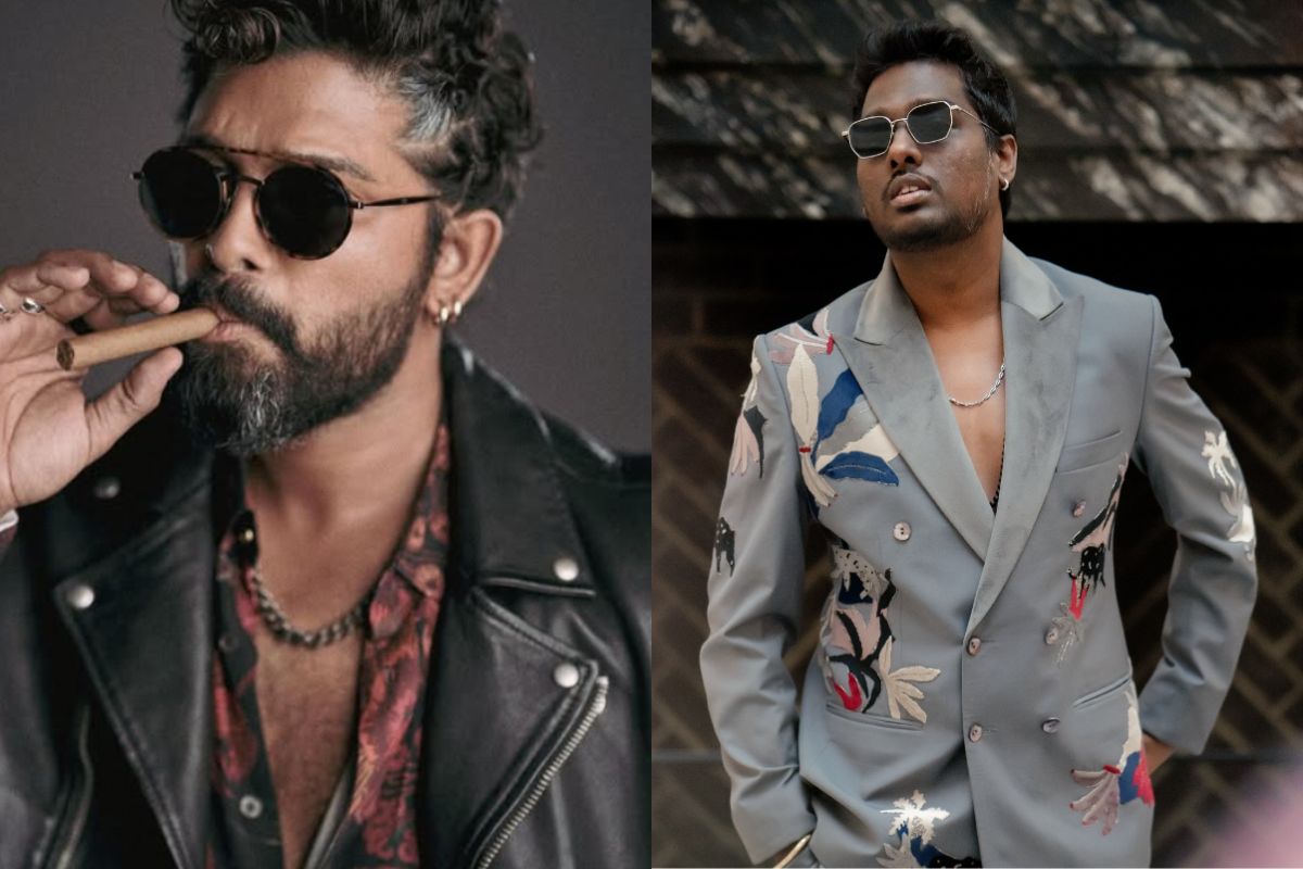 left side Allu Arjun, right side Atlee Kumar