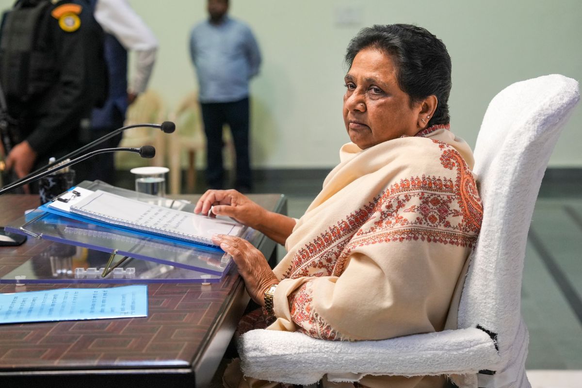 BSP supremo Mayawati during a meeting