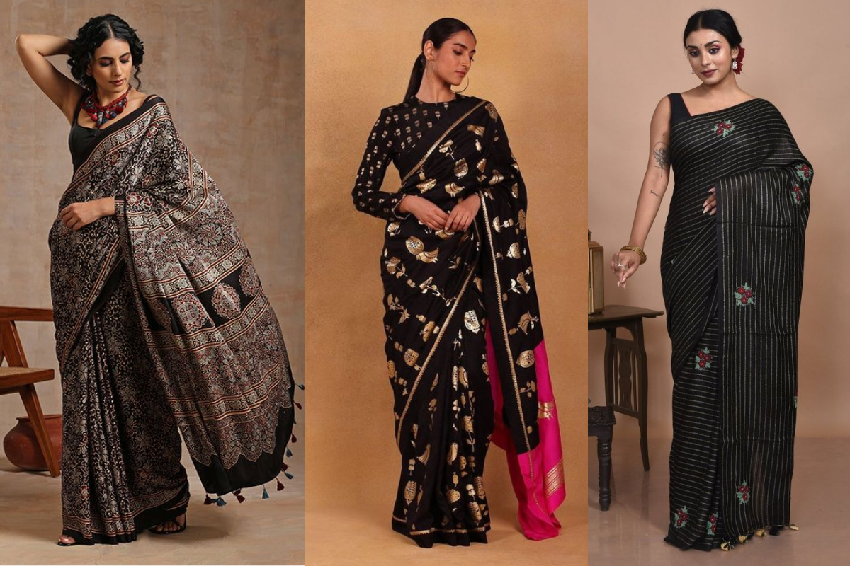 Stylish Black Saree for Bold Look: Women's Day पर दिखना चाहती हैं बोल्ड? चुनें ये स्टाइलिश ब्लैक साड़ी