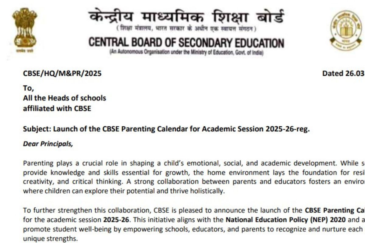 CBSE Parenting Calendar in Hindi