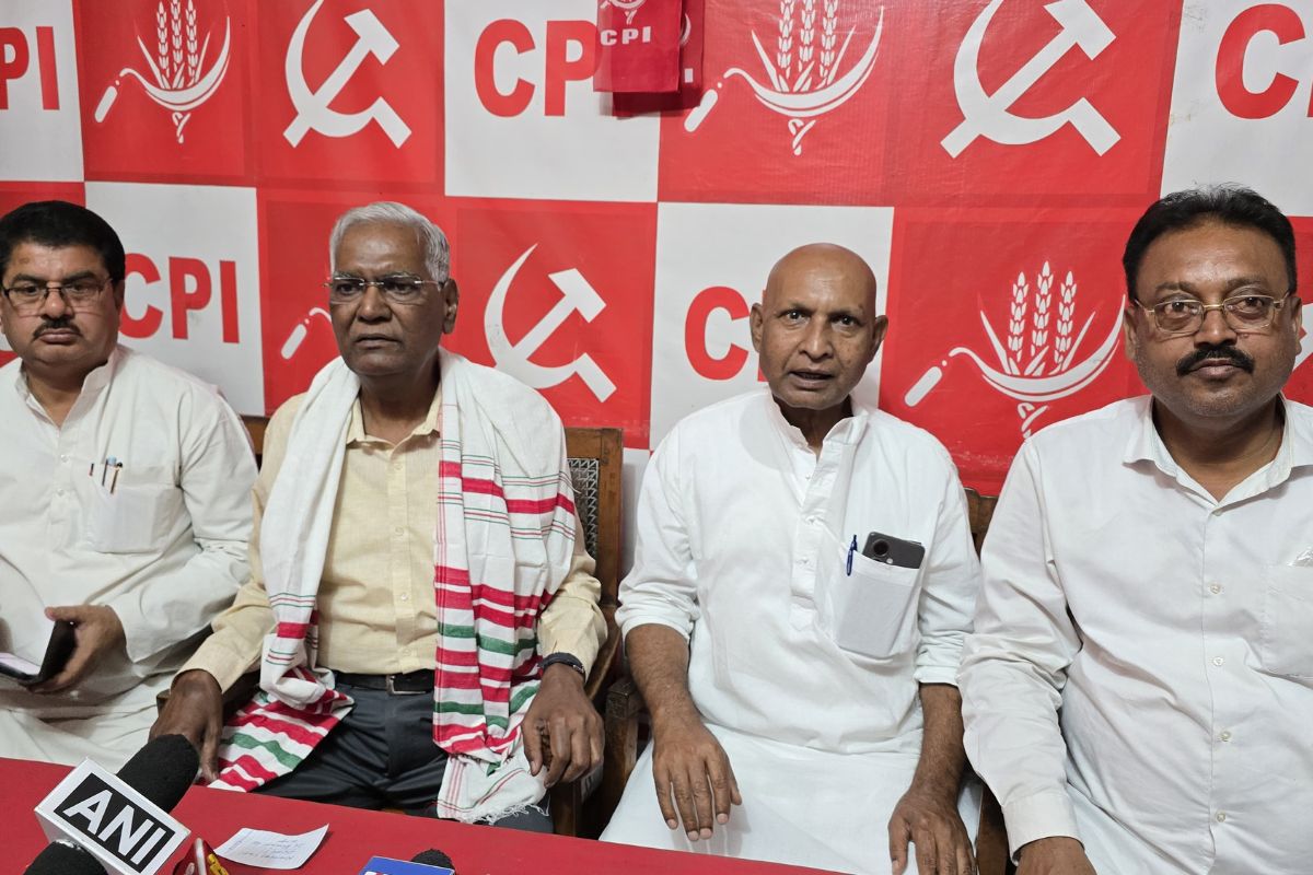 CPI leader D Raja in ranchi