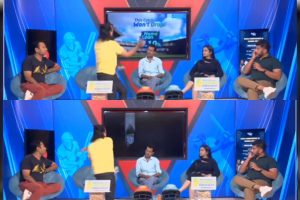 Anchor Breaks TV during Live Broadcast.
