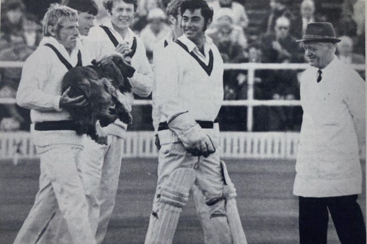 Peter Lever with other Cricketers.