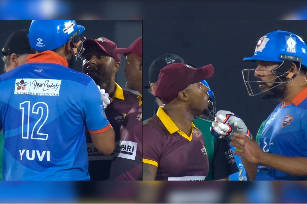 Yuvraj Singh vs Tino Best in IML 2025.