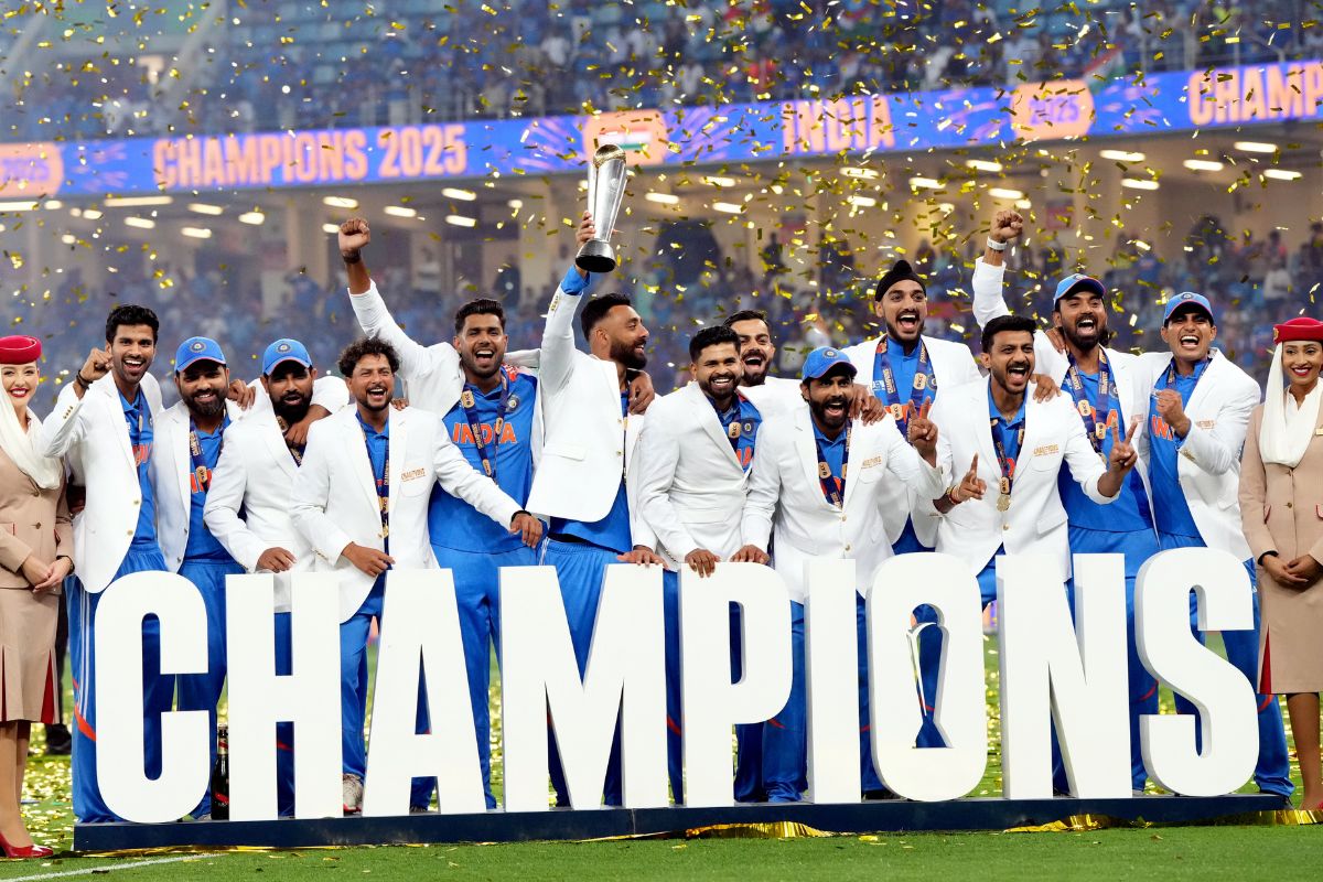 Indian cricket team celebrates win against New Zealand
