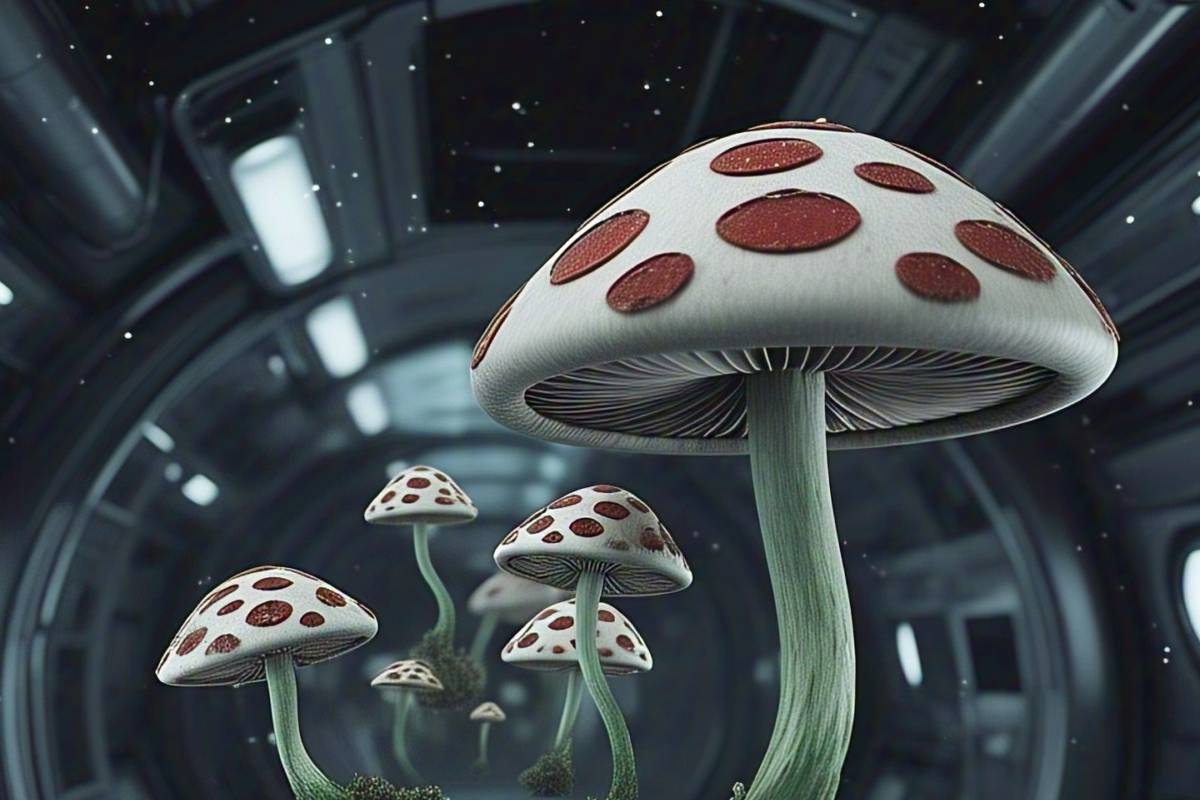 Mushrooms grow in space