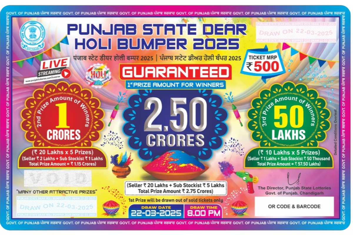 Punjab State Holi Bumper Lottery 2025