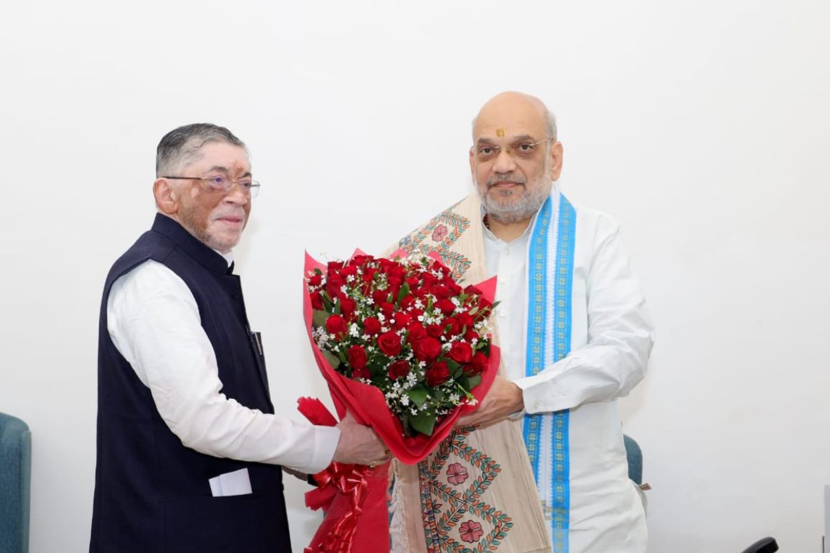 Santosh Kumar Gangwar with Amit Shah in Delhi