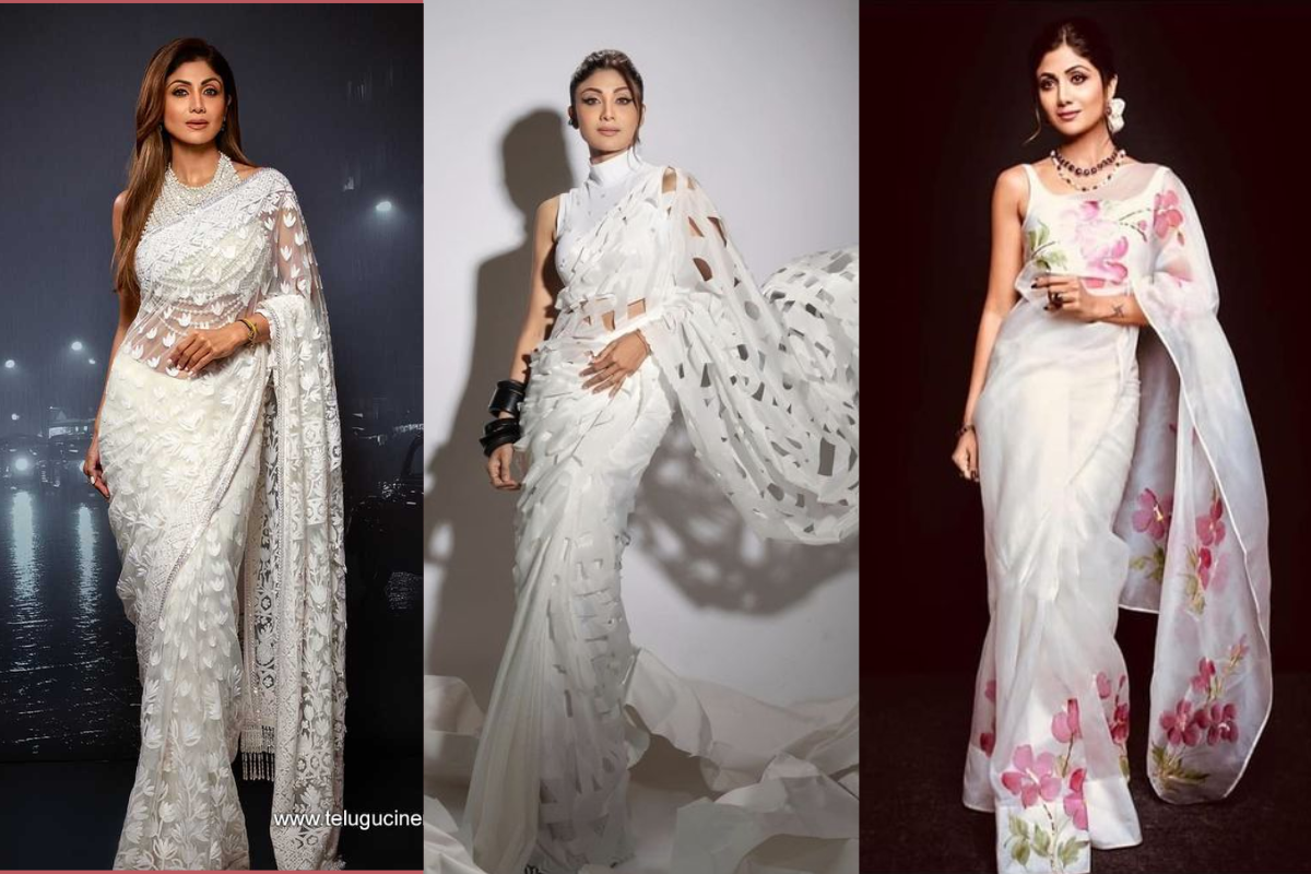 Shilpa Shetty White Saree Looks: एकदम हूर की परी लगेंगी आप स्टाइल करें शिल्पा की ये 3 साड़ियां