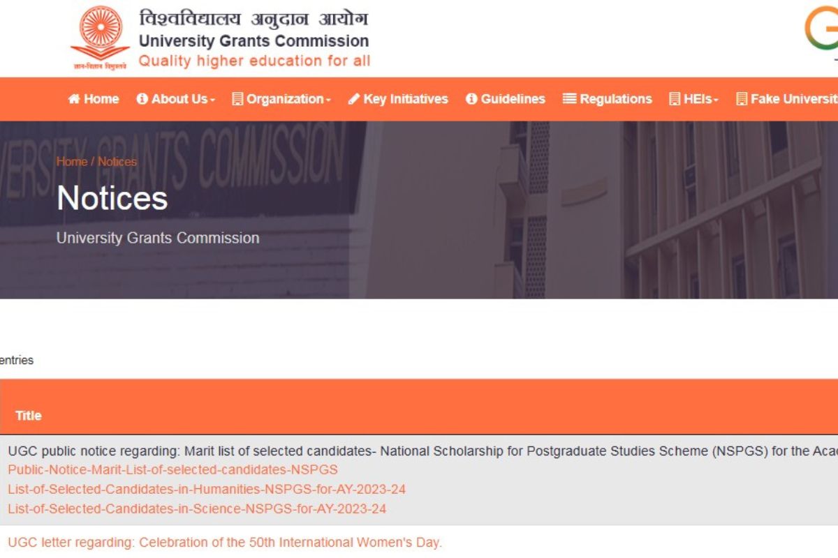 UGC Scholarship
