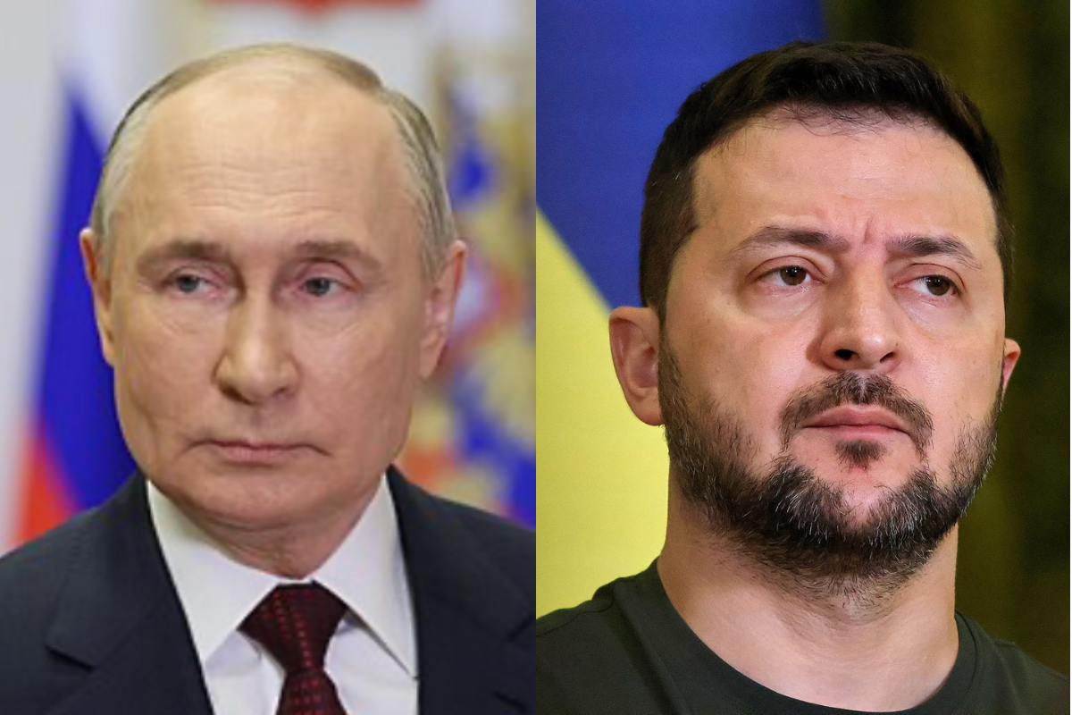 Putin (left side) and Zelensky (right side)