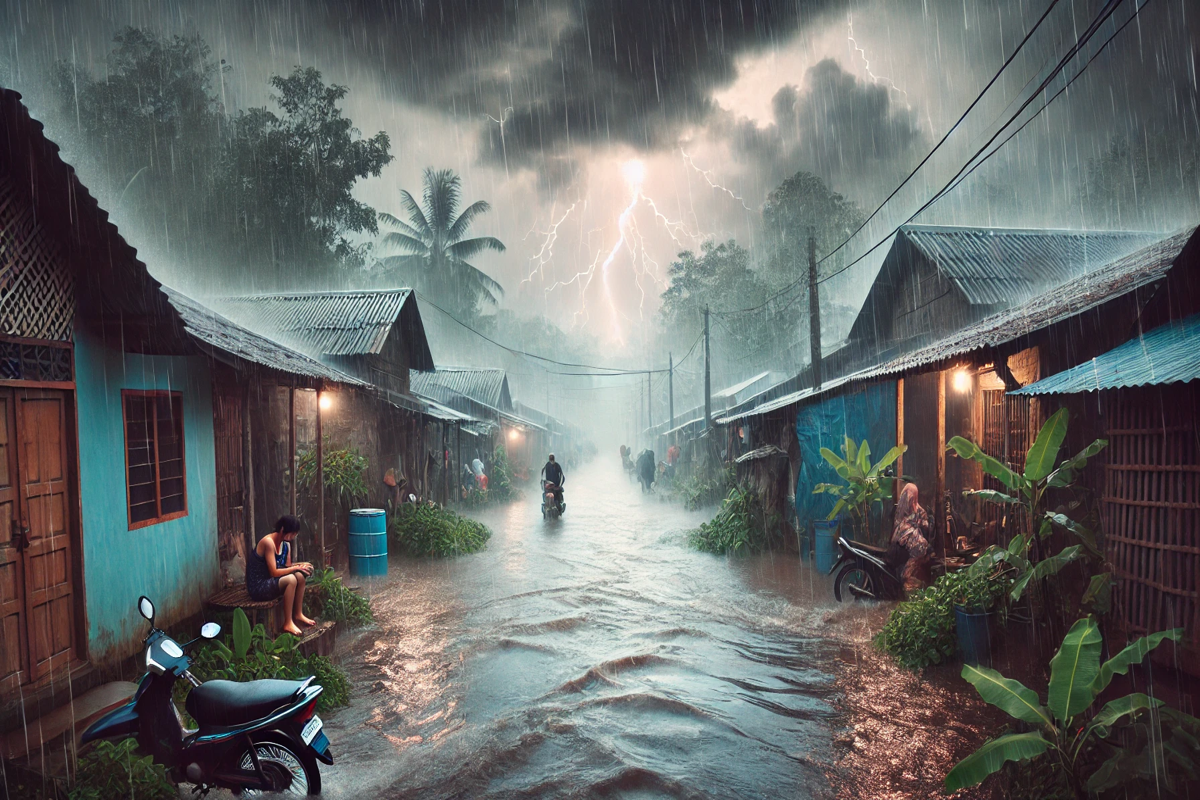 AI Image Heavy Rain Alert