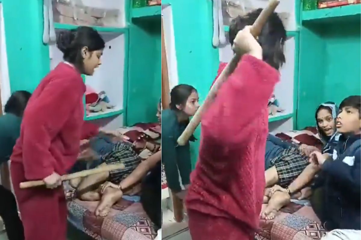 Viral Video of Daughter brutally beat Father in Madhya Pradesh