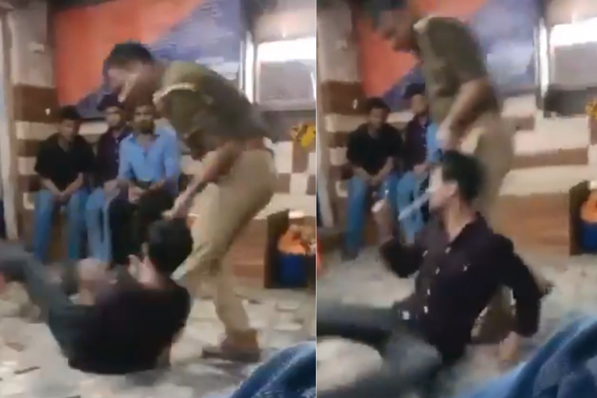 Viral video of police inspector brutally beat student in varanasi